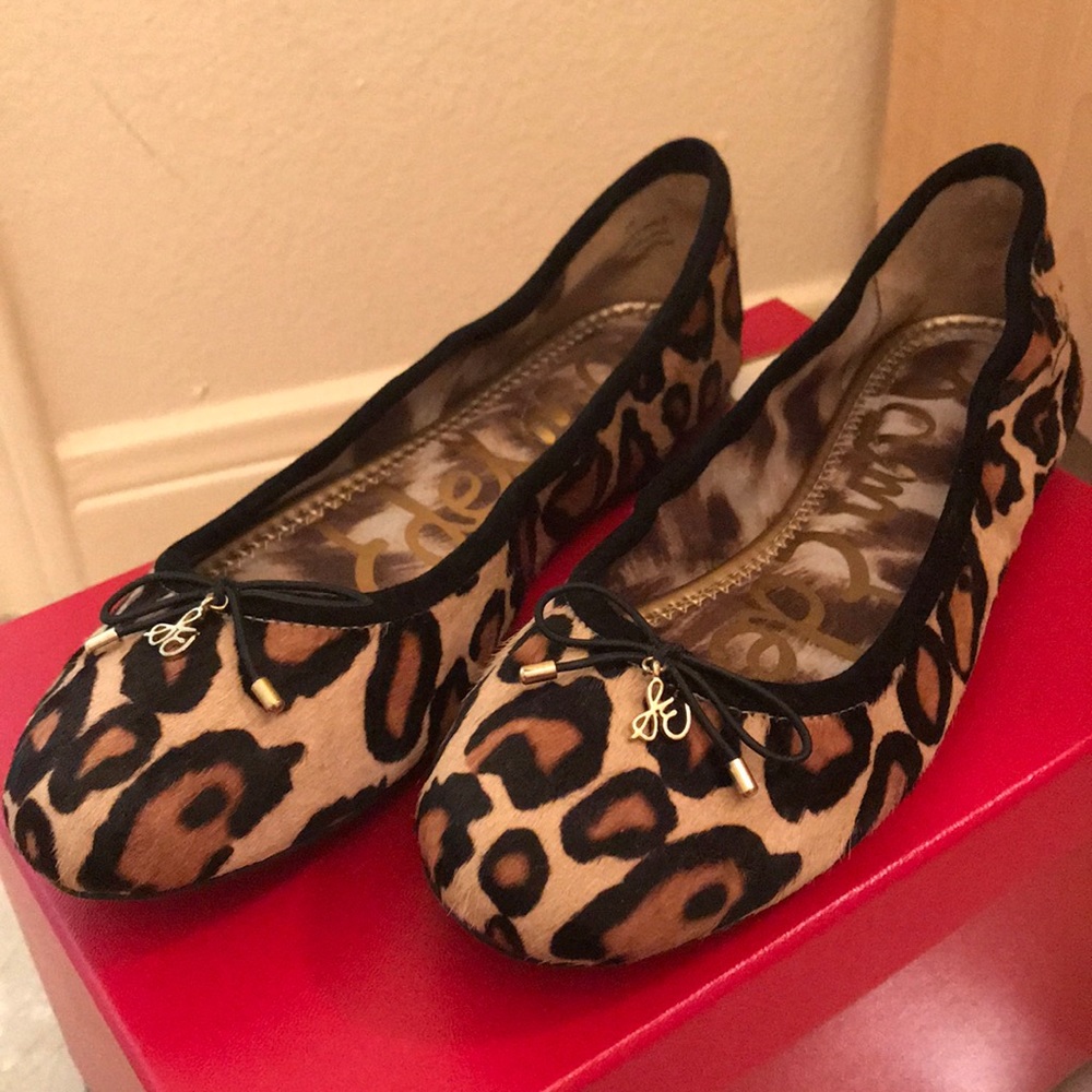 Sam Edelman Leopard Fur Ballet Flats